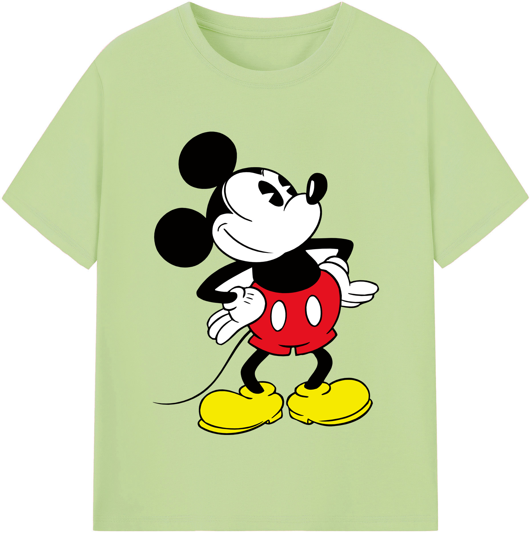 （画像用） ミッキーマウス Mickey Mouse 綿100％半袖Tシャツ（フロントプリント）